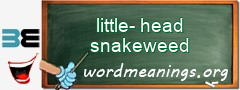 WordMeaning blackboard for little-head snakeweed